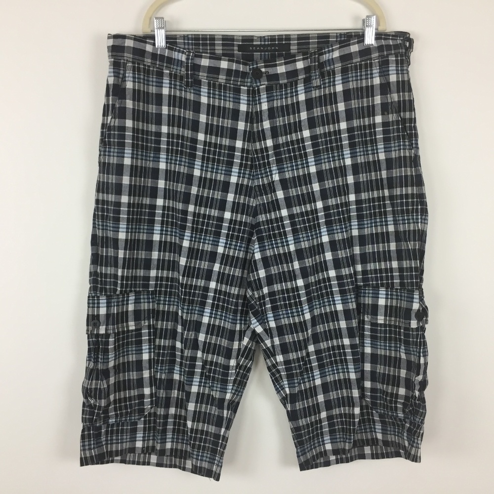 ✅ 4/$20 Sean John Mens Shorts Sz 42 Plaid